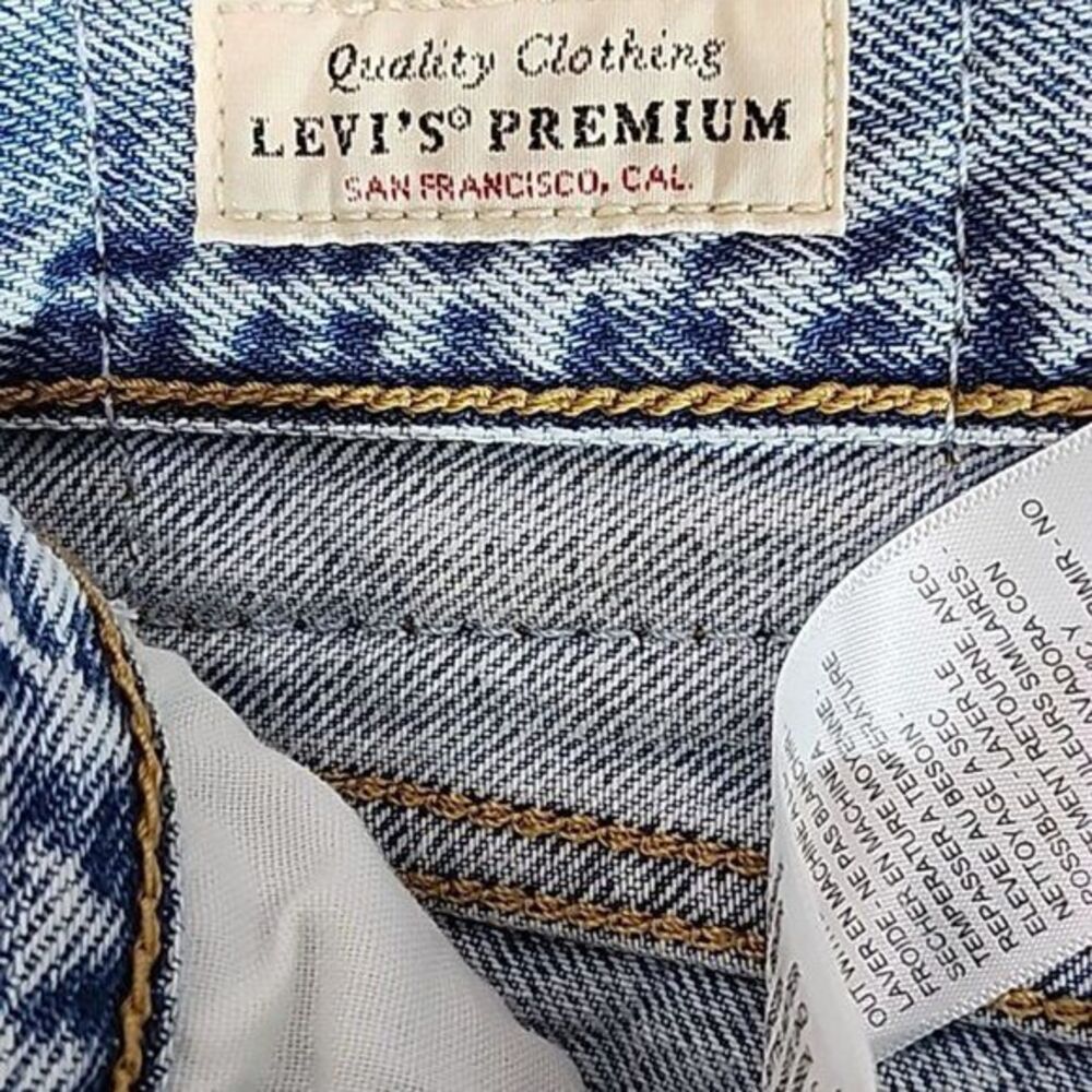 Levi's Premium Wedge Straight Button Fly Raw Hem Medium Wash Jeans W27 L28 - Picture 7 of 12